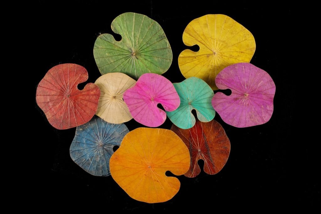 Lotus Leaves Wall Art in multicolors