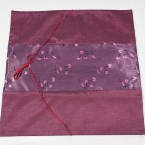 Thai cushion cover in violet color with flower pattern