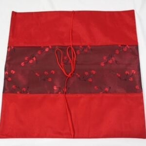 Thai cushion cover in red color with flower pattern