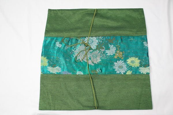 Thai handicrafts wholesale cushion covers (28) Thai cushion cover in green color with flower pattern