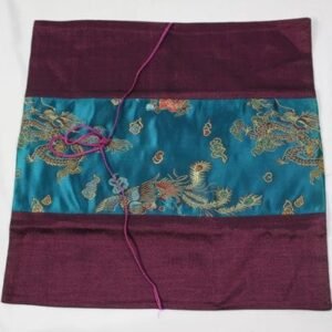 Thai cushion cover in purple color with dragon pattern