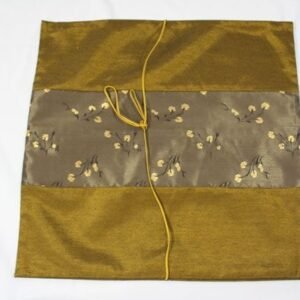 Thai cushion cover in brown color with flower pattern