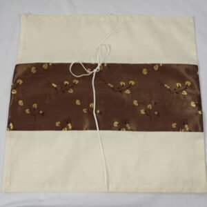 Thai cushion cover in white color with floral design