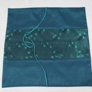 Thai cushion cover in blue color with floral design