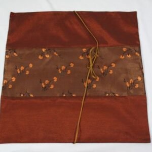 Thai cushion cover in maroon color with floral design