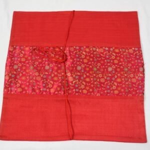 Thai cushion cover in cerise color with flower pattern