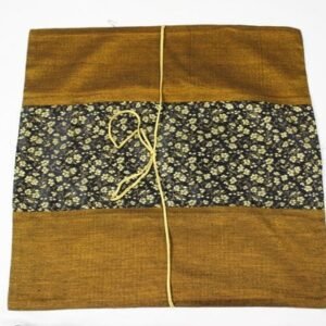 Thai pillow cover in golden color with flower pattern