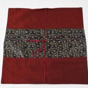 Thai pillow cover in carmine color with flower pattern