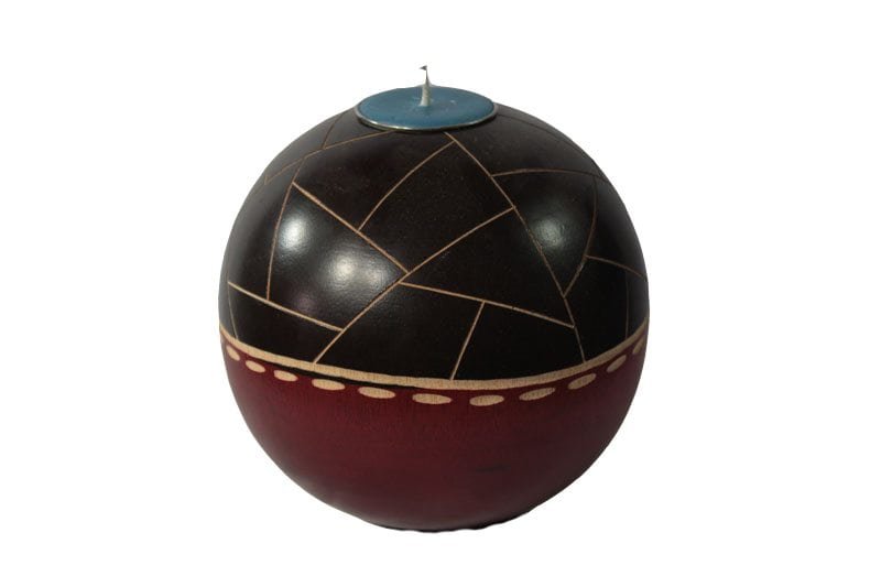 mango_wood_round_candle_holder_chiang_mai_handicrafts_wholesale_cm02303012 Mango Wood Round Candle Holder with stripes pattern