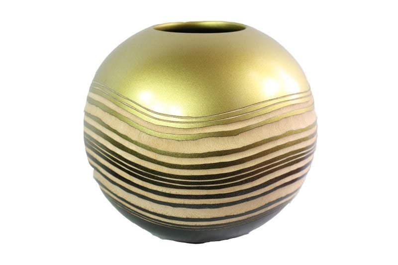 mango_wood_round_candle_holder_chiang_mai_wholesale_handicrafts_cm01904012 Thailand handicrafts Wholesale Mango Wood Round Candle Holder with stripes design