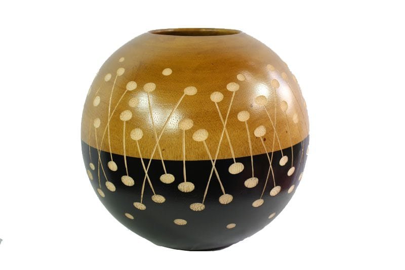 mango_wood_round_candle_holder_thailand_handicrafts_wholesale_cm01704012 Thailand Handicrafts Wholesale Mango Wood Round Candle Holder with spots pattern
