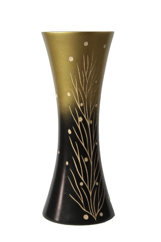 mango_wood_vase_chiang_mai_wholesale_handicrafts_cm00450012 Medium Mango Wood Vase with leaf design