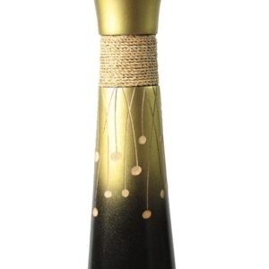 Mango Wood Large Vase with stripes and spots design