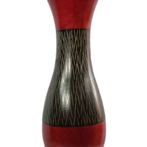 Mango Wood Vase with stripes design