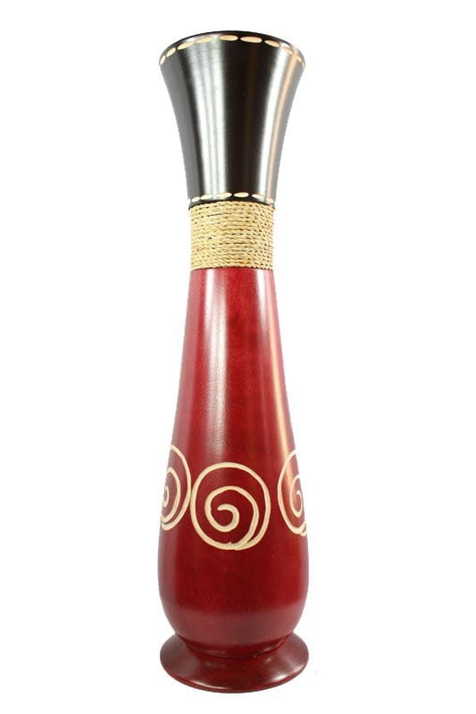 Mango Wood Vase with maze design