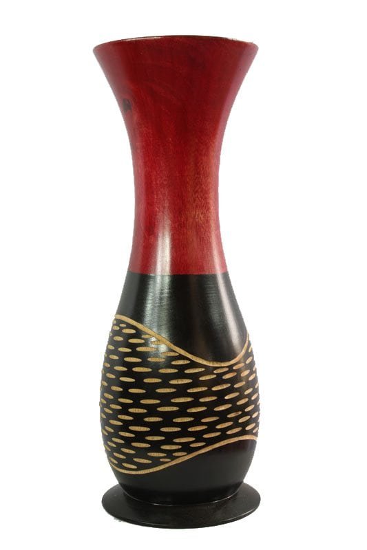 Mango Wood Vase with spots design