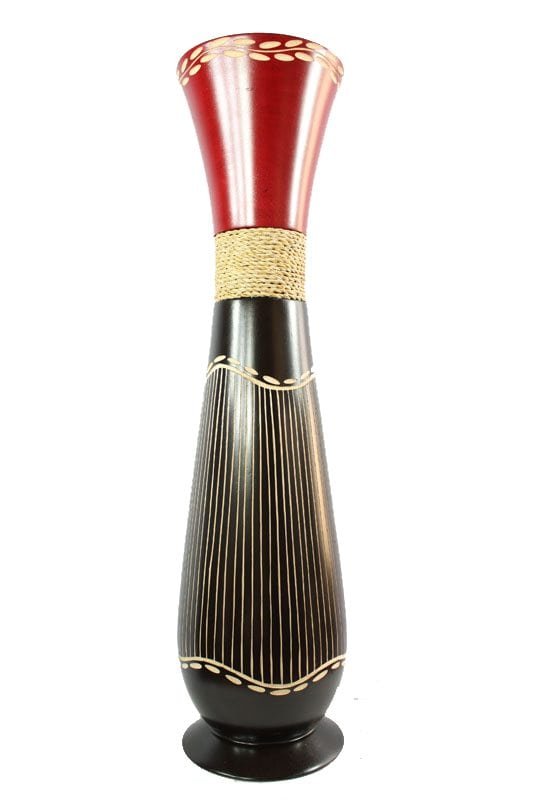 mango_wood_vase_chiangmai_handicrafts_wholesale_cm00746012 Mango Wood Vase with stripes design
