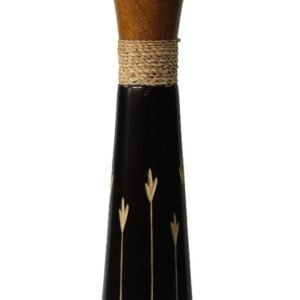 Large Mango Wood Vase with flower design