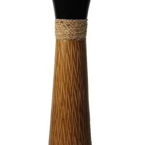 Large Mango Wood Vase with stripes design