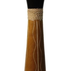 Large Mango Wood Vase with stripes design