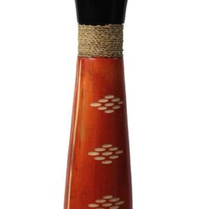 Large Mango Wood Vase with spots design