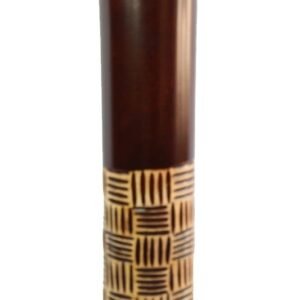 Large Mango Wood Vase with Stripes design