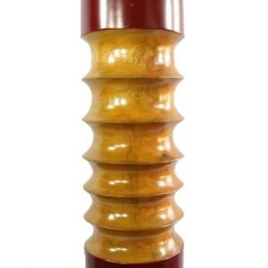 Large Mango Wood Vase with Stripes design