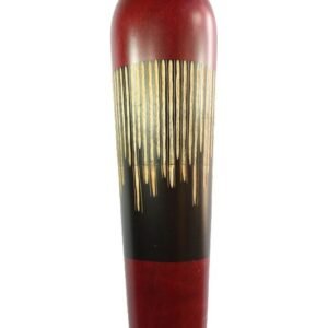 Large Mango Wood Vase with Stripes design