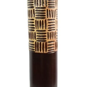Large Mango Wood Vase with Stripes design