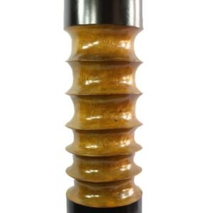 Large Mango Wood Vase with Stripes design