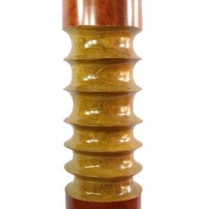 Large Mango Wood Vase with Stripes design