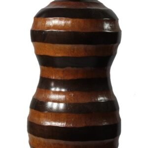 Thailand handicrafts Wholesale Large Mango Wood Vase with stripes design