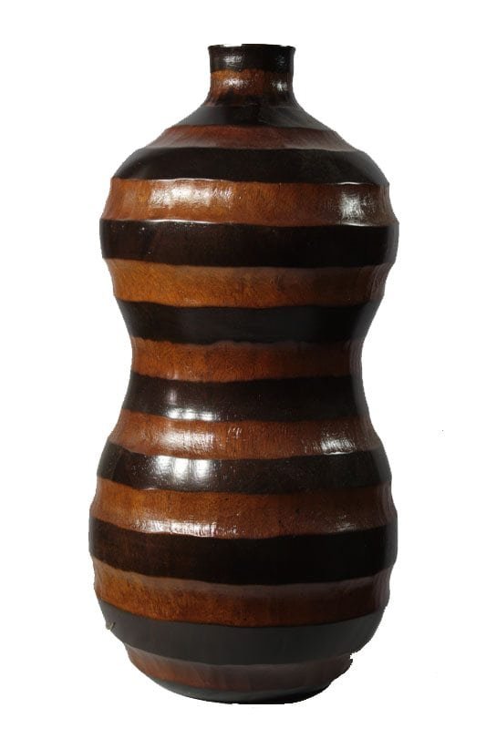 mango_wood_vase_chiangmai_wholesale_handicrafts_cm00554012 Thailand handicrafts Wholesale Large Mango Wood Vase with stripes design