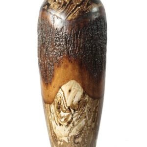 Thailand handicrafts Wholesale Large Mango Wood Vase with stripes design