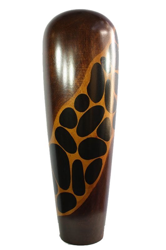 Thailand handicrafts Wholesale Large Mango Wood Vase with spots pattern