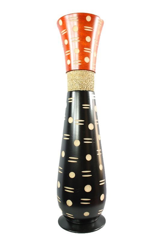 Mango Wood Vase with spots design