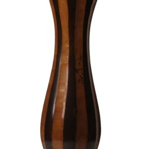 Mango Wood Vase with stripes design