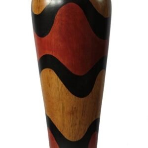 Chiang Mai handicrafts Wholesale Large Mango Wood Vase with stripes pattern