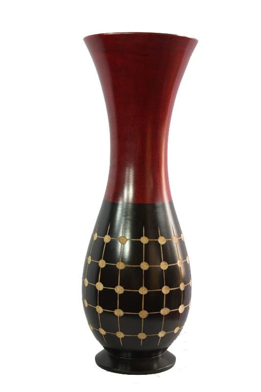 Mango Wood Vase with spots design
