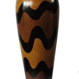 Chiang Mai handicrafts Wholesale Large Mango Wood Vase with stripes pattern