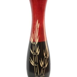 Mango Wood Vase with leaf design