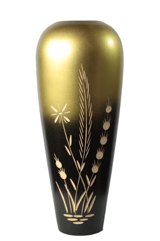 mango_wood_vase_chiangmai_wholesale_handicrafts_cm01353012 Chiang Mai handicrafts Wholesale Large Mango Wood Vase with floral pattern