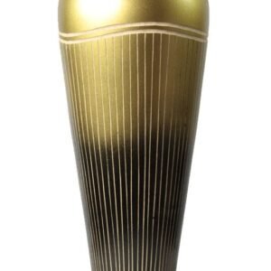 Large Mango Wood Vase with stripes design