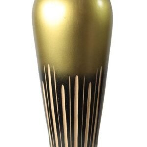 Large Mango Wood Vase with stripes design