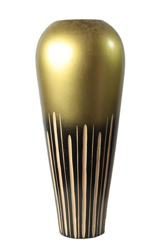 mango_wood_vase_chiangmai_wholesale_handicrafts_cm01653012 Large Mango Wood Vase with stripes design