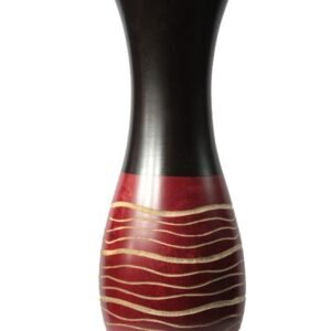 Mango Wood Vase with stripes design
