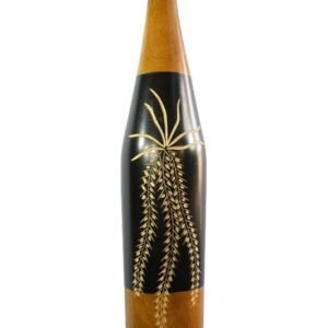 Large Mango Wood Vase with floral design