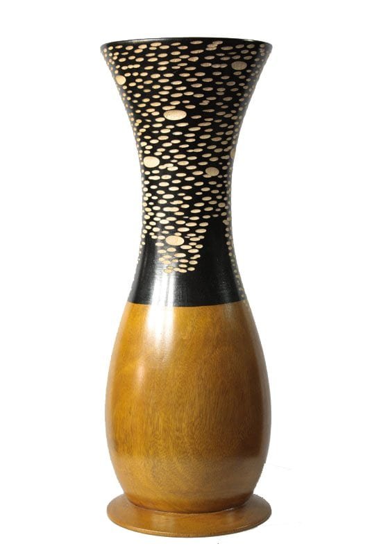 Mango Wood Vase with spots design