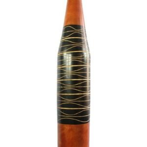 Large Mango Wood Vase with stripes design