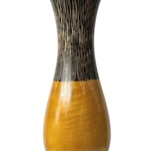 Mango Wood Vase with stripes design